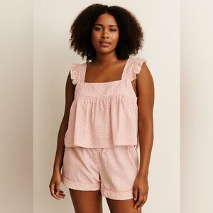 Pink Ruffle Pajama Set